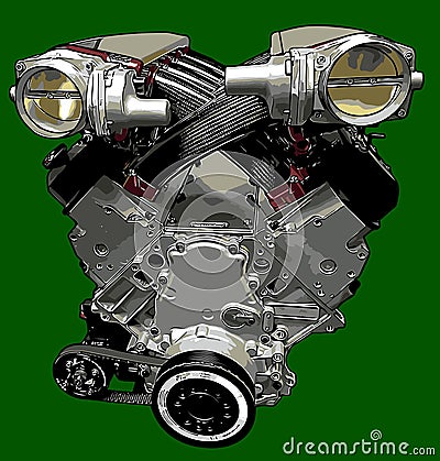 car racing engine Vector Illustration