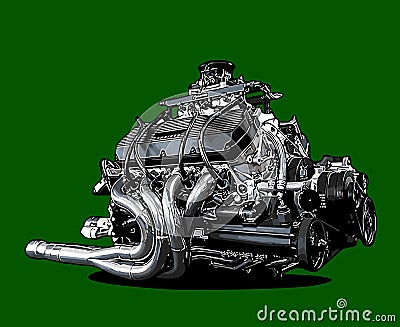 car racing engine Vector Illustration