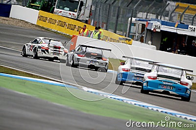 Car Racing,Porsche 911GT3 Cup Editorial Stock Photo