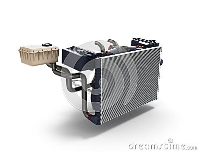 Car radiator isolated on white background 3d illustration Stock Photo