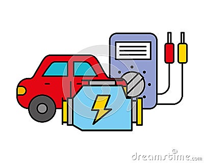 Car radiator mechanical diagnostic automotive service Vector Illustration