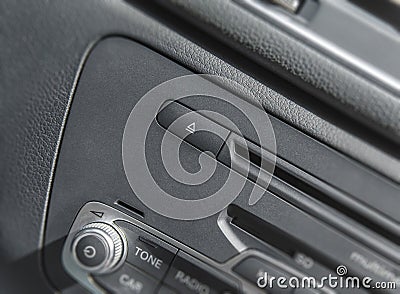 Car radio stereo panel and modern dashboard electric equipment Stock Photo