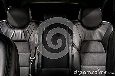 Car rear leather seats. Stock Photo