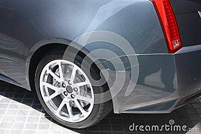 Car Rear Wheel Detail Stock Photo