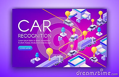 Car recognition technology vector illustration Vector Illustration