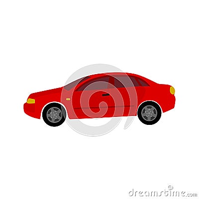 The car is red. Vector icon Stock Photo