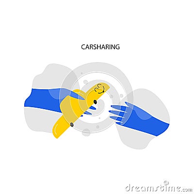 Car rental hand drawn flat illustration Vector Illustration