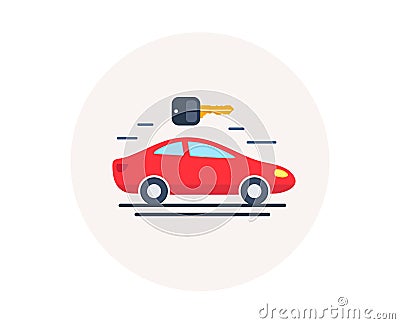 Car rental icon. Automobile repair service. Spare parts store. Rent a car. Vector Vector Illustration