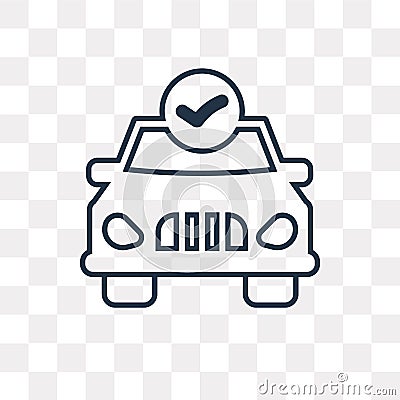 Car repair check vector icon isolated on transparent background, linear Car repair check transparency concept can be used web and Vector Illustration