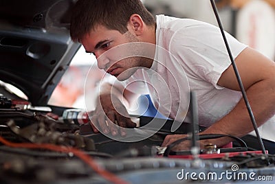 Car Repair, diagnose, troubleshoot and fix auto. Stock Photo