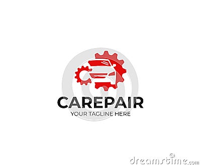 Car repair logo template. Car repairing vector design Vector Illustration