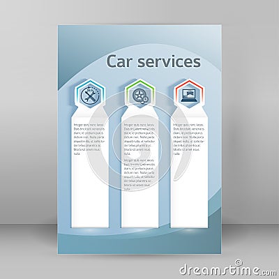 Car repair services of cars presentation booklet03 Vector Illustration