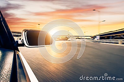 Car on the road whit motion blur background Stock Photo