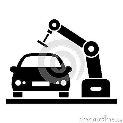 Car robot factory icon, simple style Vector Illustration