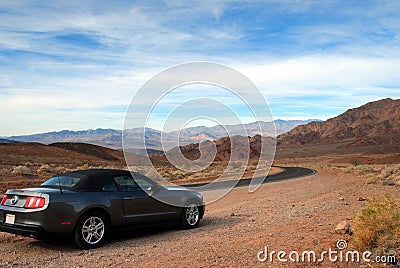 Car scenic desert road Stock Photo