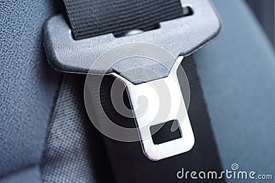 Car seat belt close-up Stock Photo