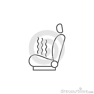 Car Seat Heating vector icon symbol isolated on white background Vector Illustration