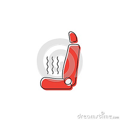Car Seat Heating vector icon symbol isolated on white background Vector Illustration