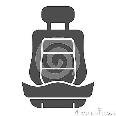 Car seat solid icon. Car armchair vector illustration isolated on white. Auto seat glyph style design, designed for web Vector Illustration