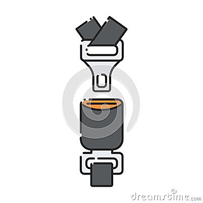 Car seatbelt. Vector Illustration