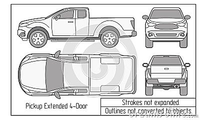 Car sedan and suv drawing outlines not converted to objects Vector Illustration