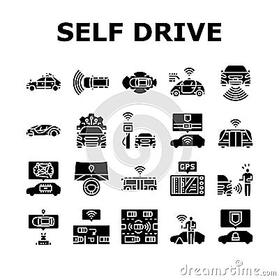 car self vehicle drive smart auto icons set vector Vector Illustration