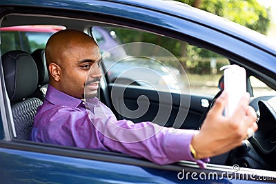 Car selfie Stock Photo