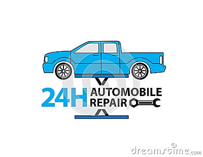 Car service,Auto mechanic working in garage, Repair service Vector Illustration