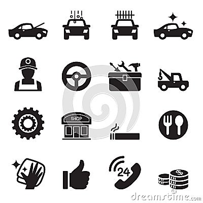 Car service Car care icons set Vector Illustration