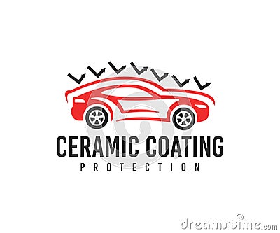 Car service, car, ceramic coating protection and automobile, logo design. Automotive, ceramic coat, paint protection and car detai Vector Illustration