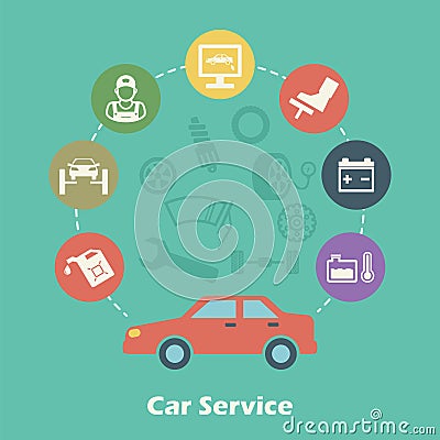 Car service concept Vector Illustration
