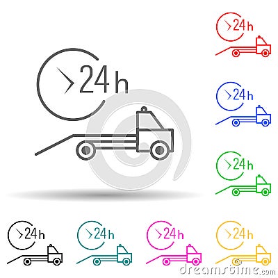 car service evacuator multi color style icon. Simple thin line, outline vector of cars service and repair parts icons for ui and Stock Photo