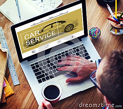 Car Service Fixing Maintenance Garage Repairing Concept Stock Photo