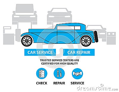 Car service,Flat designed banners for ui-ux design andweb design Vector Illustration