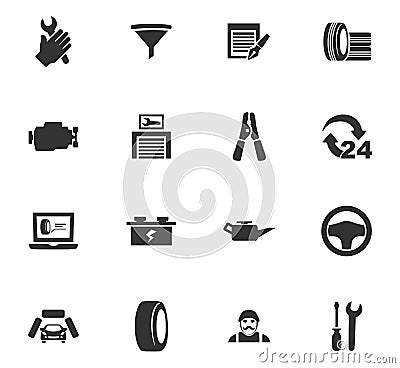 Car service icon set Vector Illustration