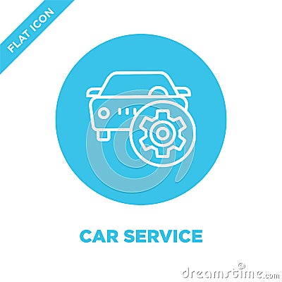 car service icon vector. Thin line car service outline icon vector illustration.car service symbol for use on web and mobile apps Vector Illustration