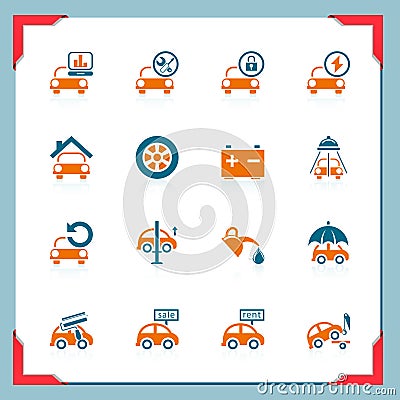 Car service icons | In a frame series Vector Illustration