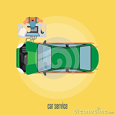 Car service illustration Vector Illustration