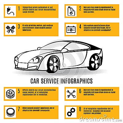 Car service infographics Vector Illustration