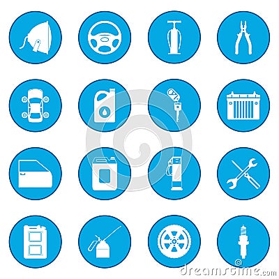 Car service maintenance icon blue Vector Illustration