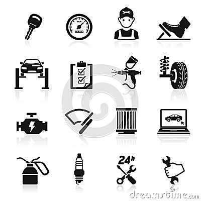 Car service maintenance icon set. Vector Illustration