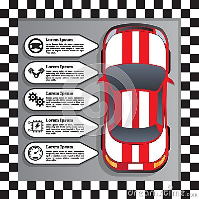 Car service, repair, diagnostic. Vector Illustration