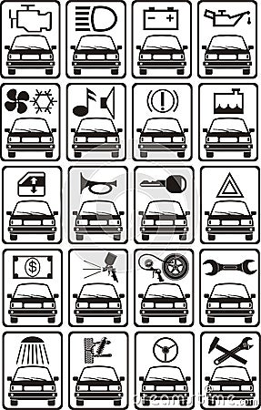 Car service signs Vector Illustration