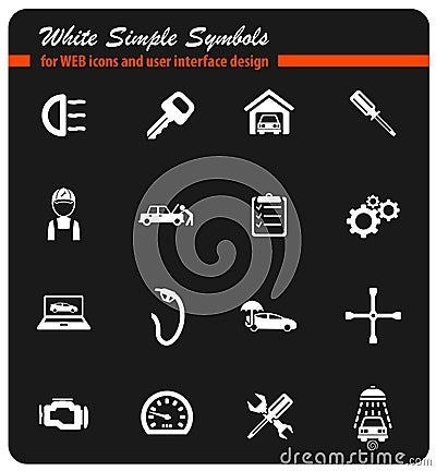 Car service simply icons Stock Photo