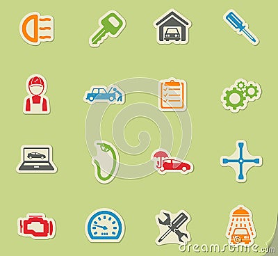 Car service simply icons Stock Photo