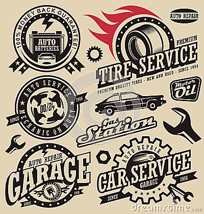 Car service symbols Vector Illustration
