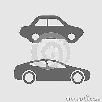 Car set vector icon. Old and modern vehicle. Vector Illustration