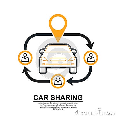 Car sharing Vector Illustration