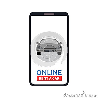 Car sharing service concept online. Carsharing renting car mobile app. Vector illustration. Vector Illustration