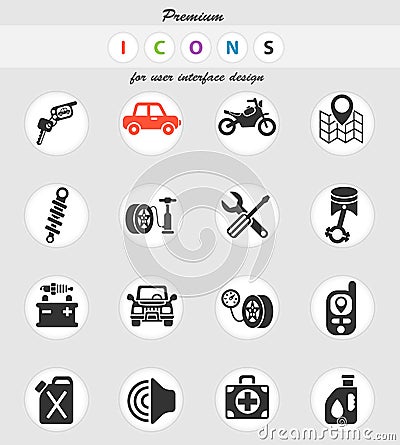 Car shop icon set Vector Illustration